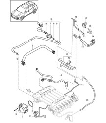 Adaptateur papillon / Ventilation pour réservoir de carburant / Ventilation du carter (Modèle: 5502,CEYA) Cayenne 92A (958) 2011-18