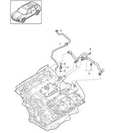 Crankcase housing ventilation (Model: 06EC,CGEA, CGE,CGFA,CJT) Cayenne 92A (958) 3.0L HYBRID 2011-18