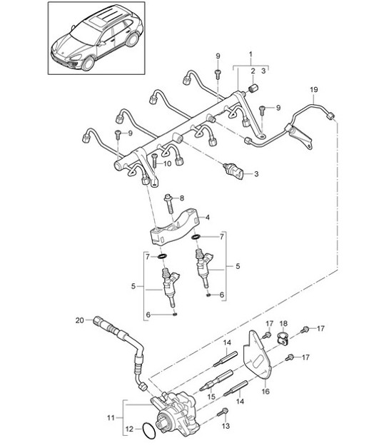 Diagram 107-025 Porsche 944 2.5L 8V 1982-87 