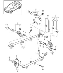 Fuel collection pipe / high-pressure injector / high pressure pump (Model: 5502,CEYA) Cayenne 92A (958) 3.6L 2011-18