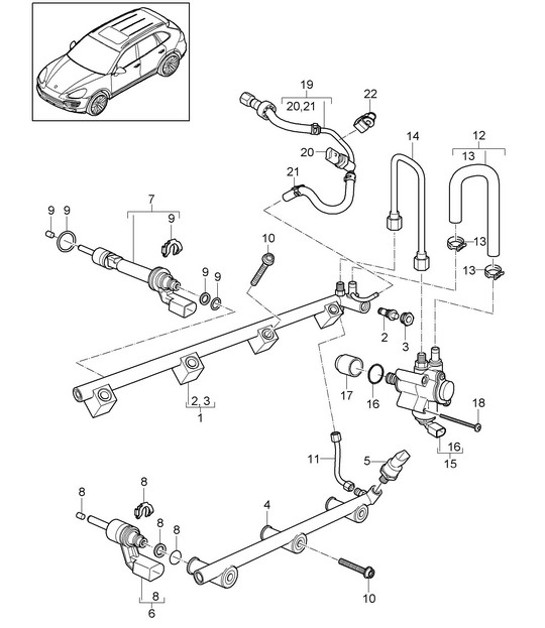 Diagram 107-030 Porsche 944 2.5L 8V 1982-87 