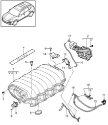 Distributeur d'air d'admission (Modèle : 4802,4852, CFTB,CFT, CYXA,CYX) Cayenne 92A (958) 4,8L 2011-18