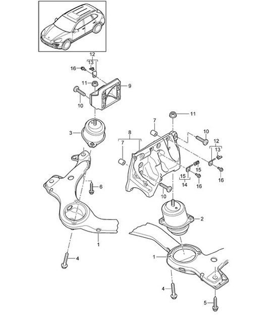 Diagram 109-010 Porsche 997 MK1 Carrera 2 3.6L 2005-08 Motor