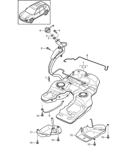 Diagram 201-005 Porsche 911 & 912 (1965-1989) Fuel System, Exhaust System