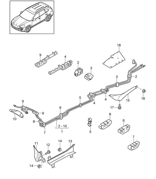 Diagram 201-025 Porsche 911 & 912 (1965-1989) Fuel System, Exhaust System
