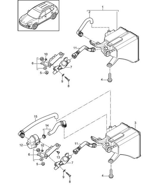 Diagram 201-045 Porsche 911 & 912 (1965-1989) Fuel System, Exhaust System
