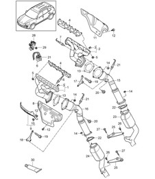 排气系统 / 排气歧管 / 催化转换器 (PR:D6V) Cayenne 92A (958) 4.8L 2011-18