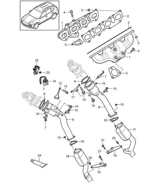 Diagram 202-005 Porsche 911 & 912 (1965-1989) Fuel System, Exhaust System