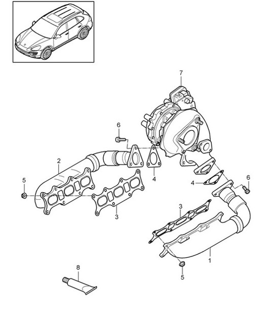 Diagram 202-017 Porsche Macan (95B) MK1 (2014-2018) Fuel System, Exhaust System