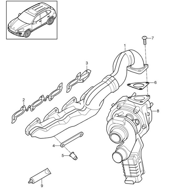 Diagram 202-018 Porsche Cayman S 3.4L 987C 2005-08 Fuel System, Exhaust System
