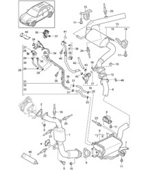 Exhaust system / Catalytic converter / Diesel particulate filter / Control line (CNRB,CVVA, CVVB,CVVC) Cayenne 92A (958) 3.0L DIESEL 05/2012-18