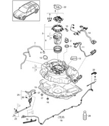 Exhaust gas treatment system / For vehicles with selective catalytic reduction (SCR) (CNRB,CVVA, CVVB,CVVC+ PR:1E9) Cayenne 92A (958) 3.0L Diesel 05/2012-18