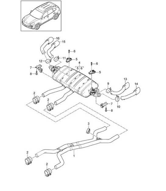 Diagram 202-037 Porsche 911 & 912 (1965-1989) Fuel System, Exhaust System