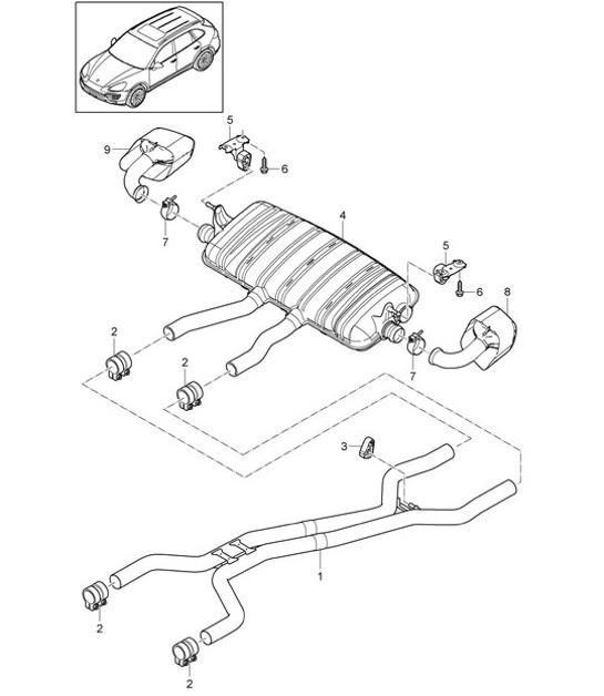 Diagram 202-057 Porsche 911 & 912 (1965-1989) Fuel System, Exhaust System