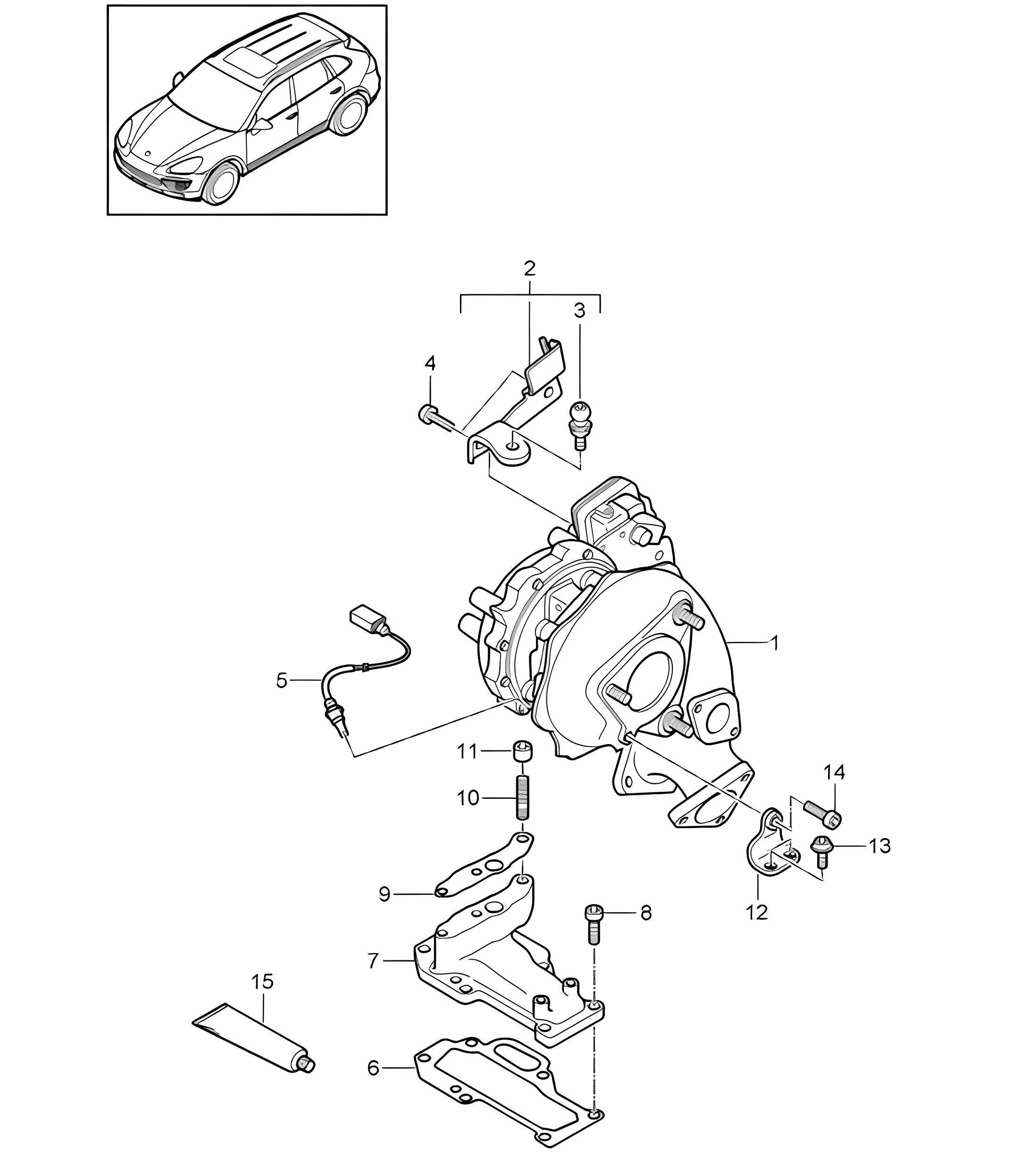 Exhaust gas turbocharger (Model: CRCA,CRCB, CNRB,CVVA, CVVB,CVVC)  Cayenne 92A (958) 3.0L DIESEL 05/2011-18