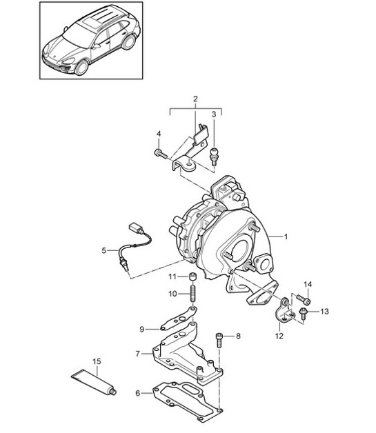 Diagram 202-080 Porsche Cayman S 3.4L 987C 2005-08 Fuel System, Exhaust System