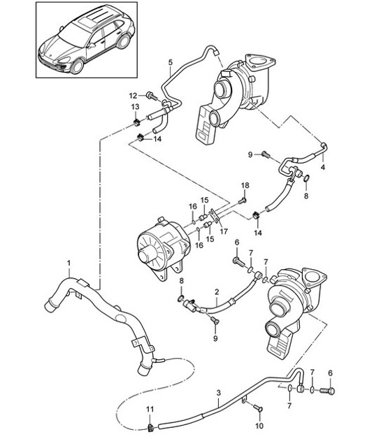 Diagram 202-090 Porsche Boxster GTS 718 2.5L PDK (365 Bhp) 05/2017>> Fuel System, Exhaust System