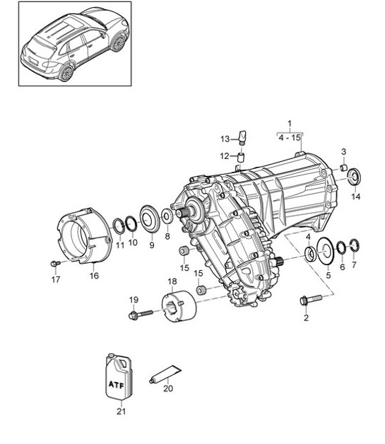 Diagram 305-020 Porsche 997 MKII Carrera C2 3.6L 2009-12 Transmission