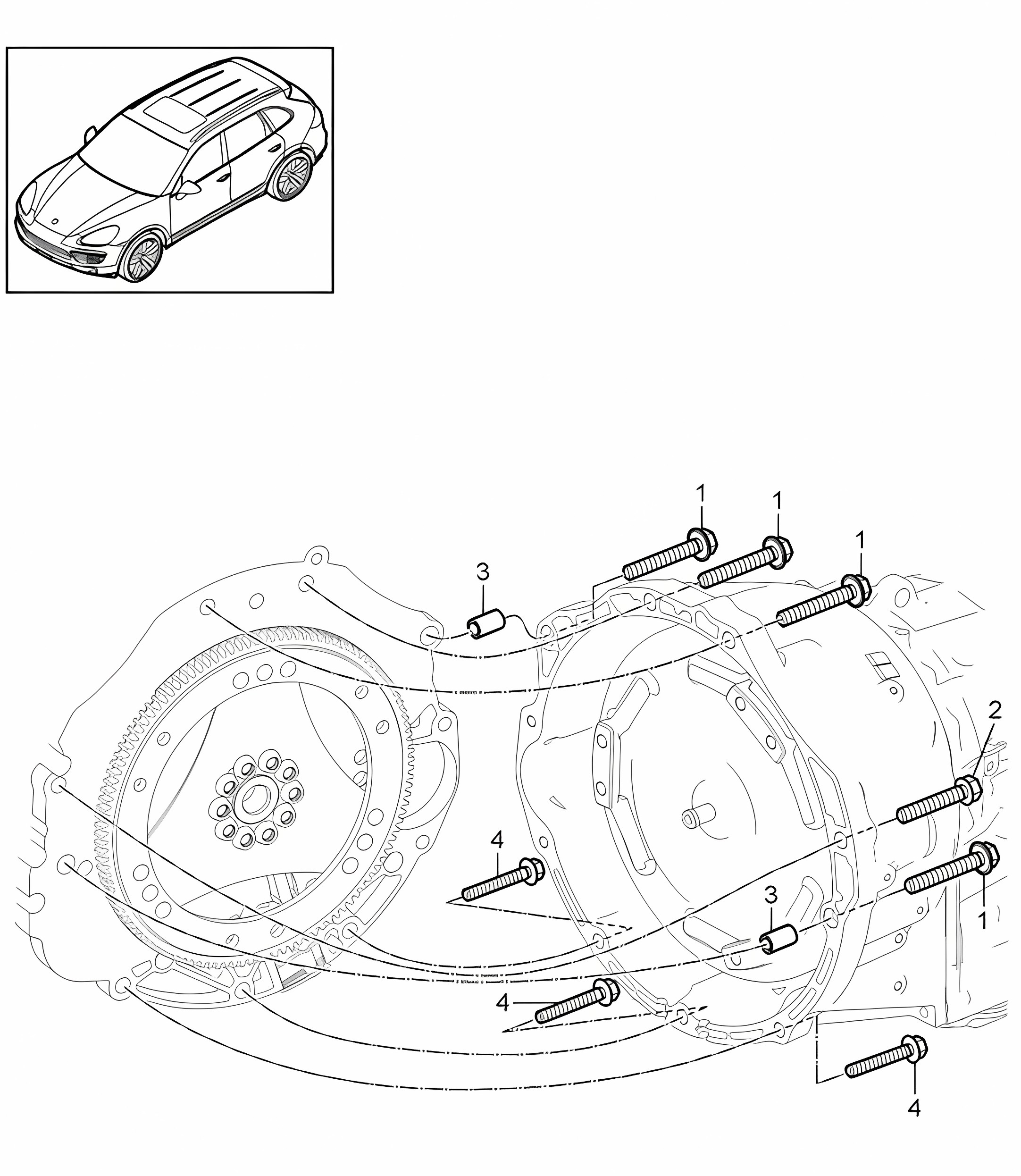 Threaded joint / Engine and transmission (PR:D50,D43, D1V,DV7,D51) Cayenne 92A (958) 3.0L DIESEL 2011-18
