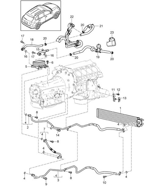 Diagram 360-000 Porsche 970.1 Panamera S V8 4.8L 2009-13 Transmission