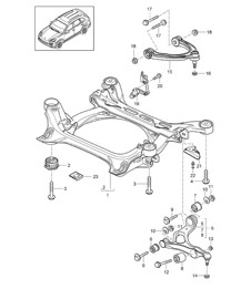 Suspension sub-frame / Wishbone / Headlight range control / Level sensor Cayenne 92A (958) 2015>>