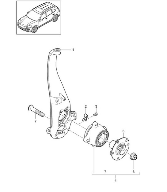 Diagram 401-005 Porsche 997 MKII GT2 RS 2011-13 Front Axle, Steering 