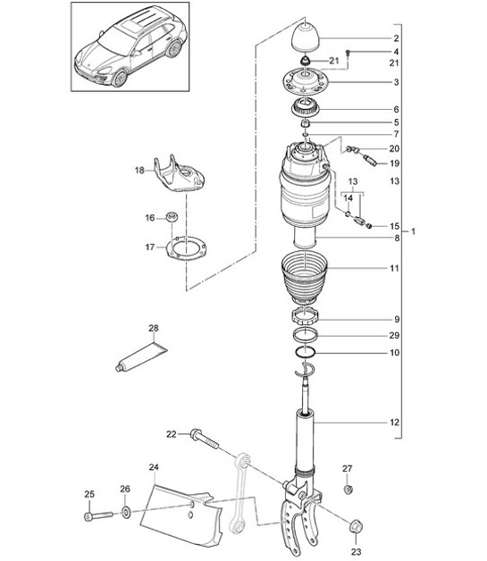 Diagram 402-005 Porsche 993 (911) C4S 1994-97 Eje delantero, dirección 