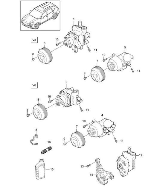 Diagram 403-020 Porsche 968 3.0L 1992-94 Vorderachse, Lenkung 