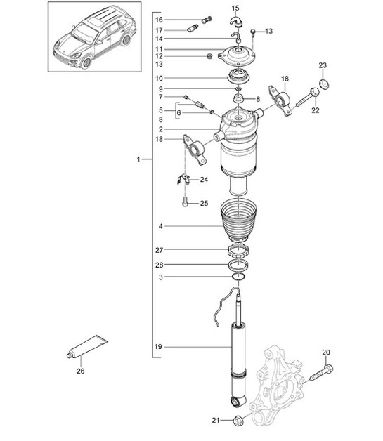 Diagram 502-007 Porsche 957 Cayenne S / GTS 4.8L 2007-10 Rear Axle