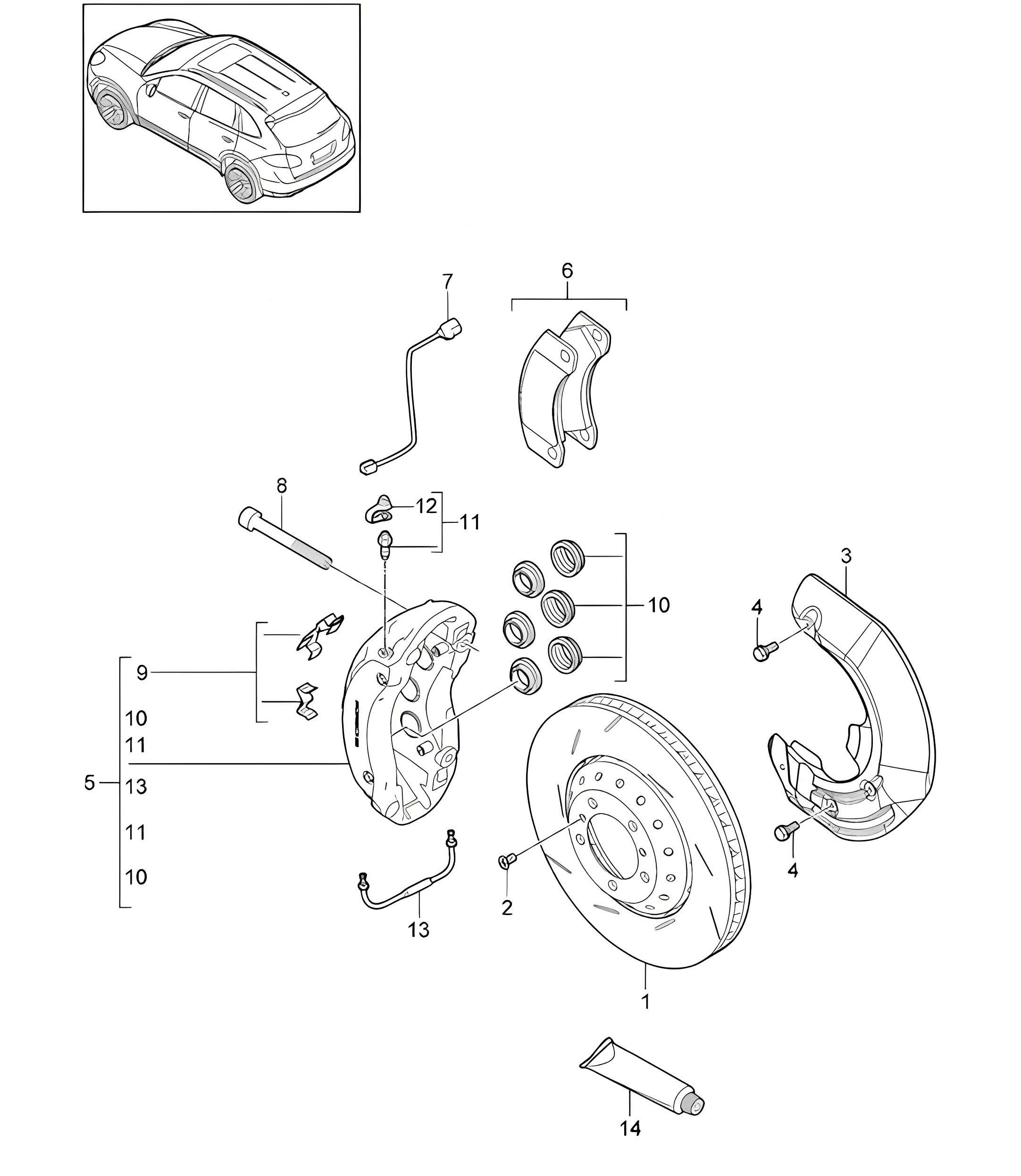 Disc brake / Front axle Cayenne 92A (958) 2015>>