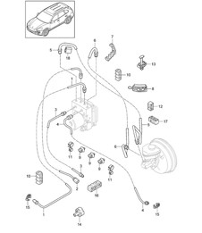 Brake lines / Front end Cayenne 92A (958) 2011-18