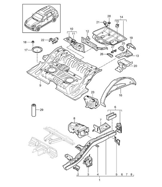 Diagram 801-028 Porsche Cayman GT4 3.8L 2015-16 Body