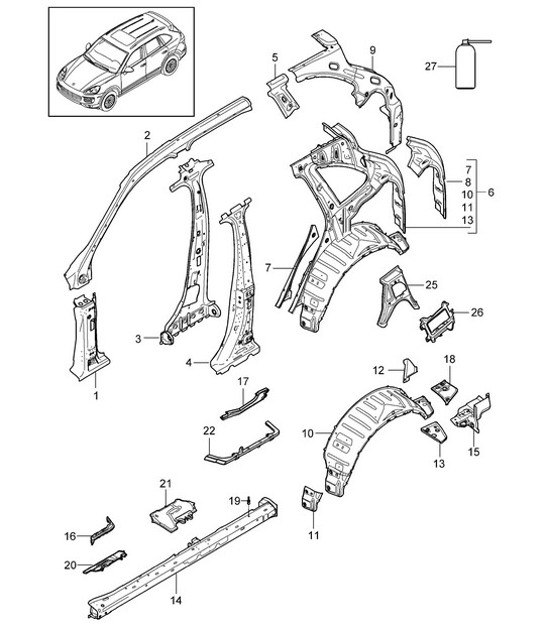 Diagram 801-050 Porsche 911 & 912 (1965-1989) Body
