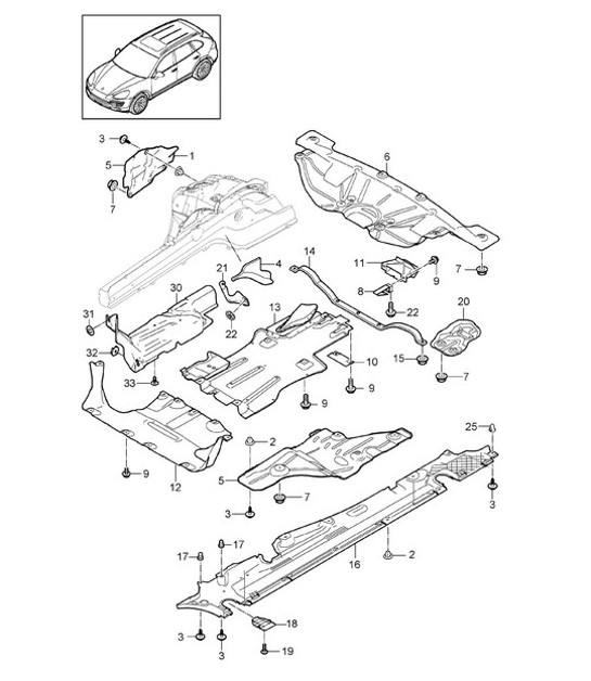 Diagram 801-070 Porsche Macan (95B) MK1 (2014-2018) Body