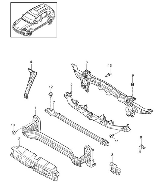 Diagram 802-035 Porsche Macan (95B) MK1 (2014-2018) Carrosserie