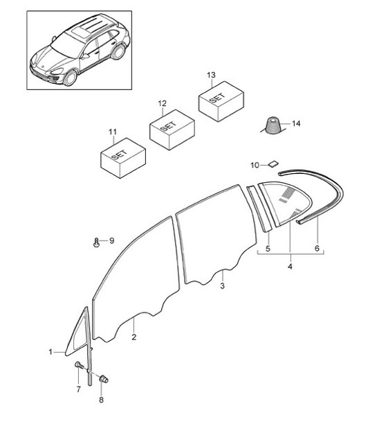 Diagram 805-005 Porsche Macan (95B) MK1 (2014-2018) Body