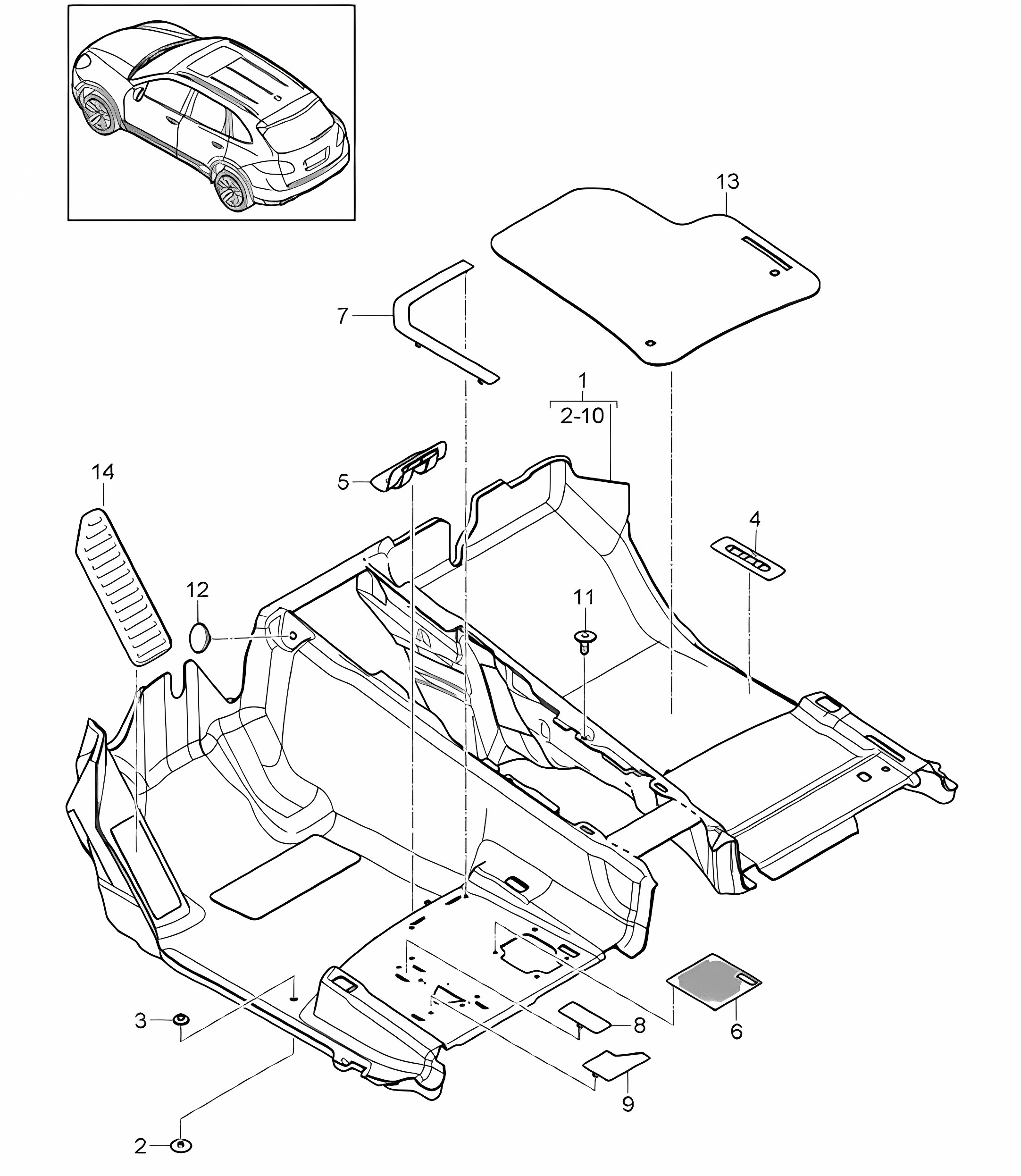Flooring - FRONT - Cayenne 92A (958) 2011-18