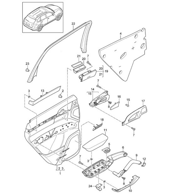 Diagram 807-015 Porsche 997 MK1 Carrera 4S 3.8L 2005-08 Body