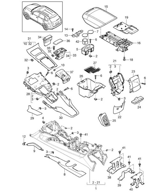Diagram 809-015 Porsche 993 (911) C4S 1994-97 Carrocería
