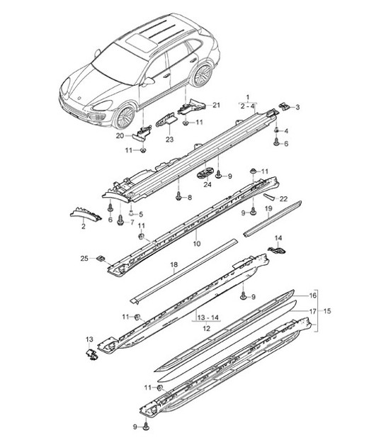 Diagram 810-010 Porsche Macan (95B) MK1 (2014-2018) Body