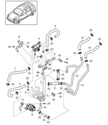 Heater / High voltage / Heat exchanger (PR:GP1,0K3) Cayenne 92A (958) HYBRID 2011-18