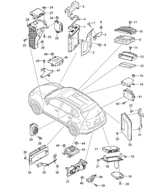 Diagram 901-002 Porsche Cayenne 92A (958) 2010-2017 Electrical equipment