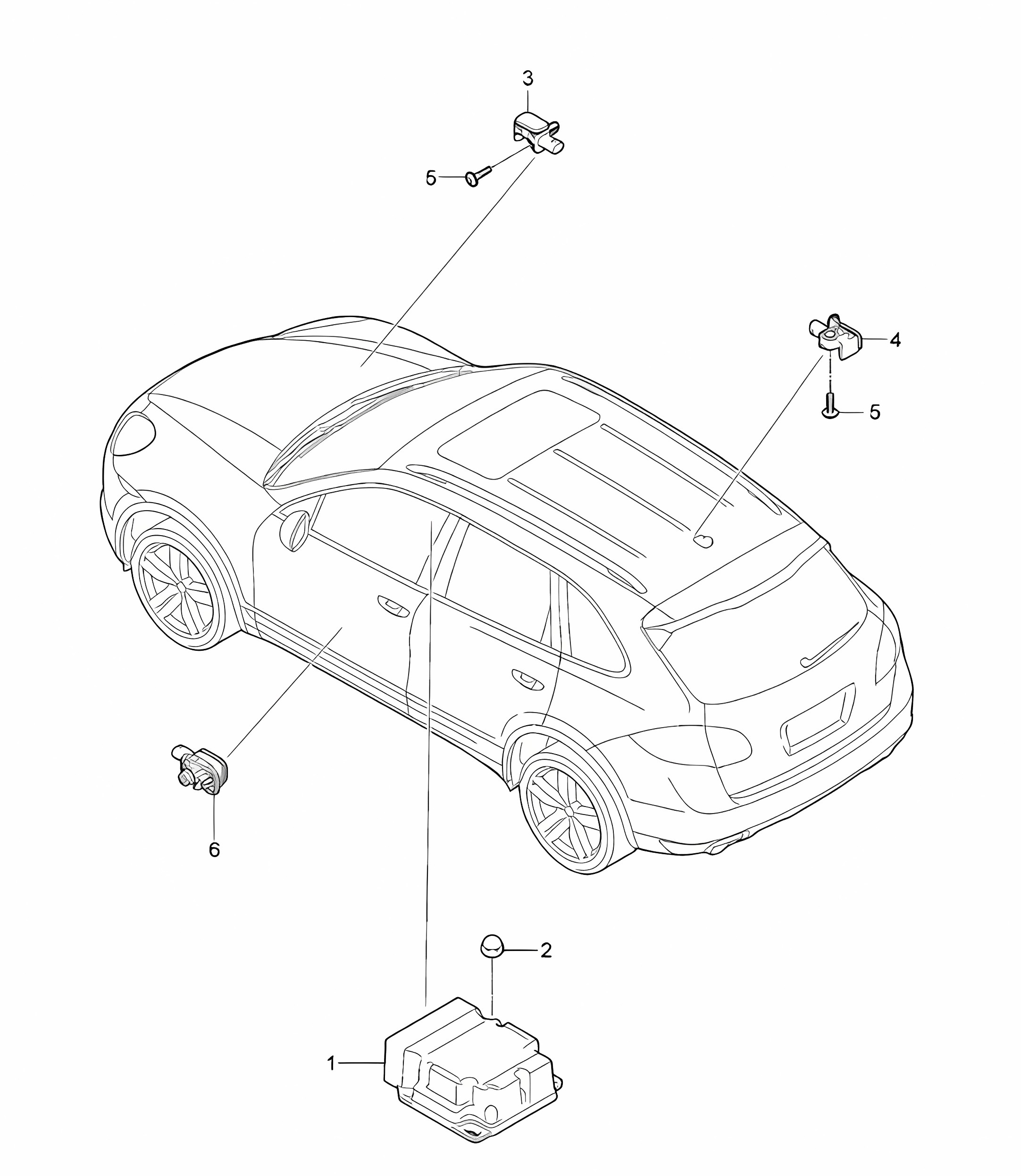 Control unit / Sensor / Airbag Cayenne 92A (958) 2011-18
