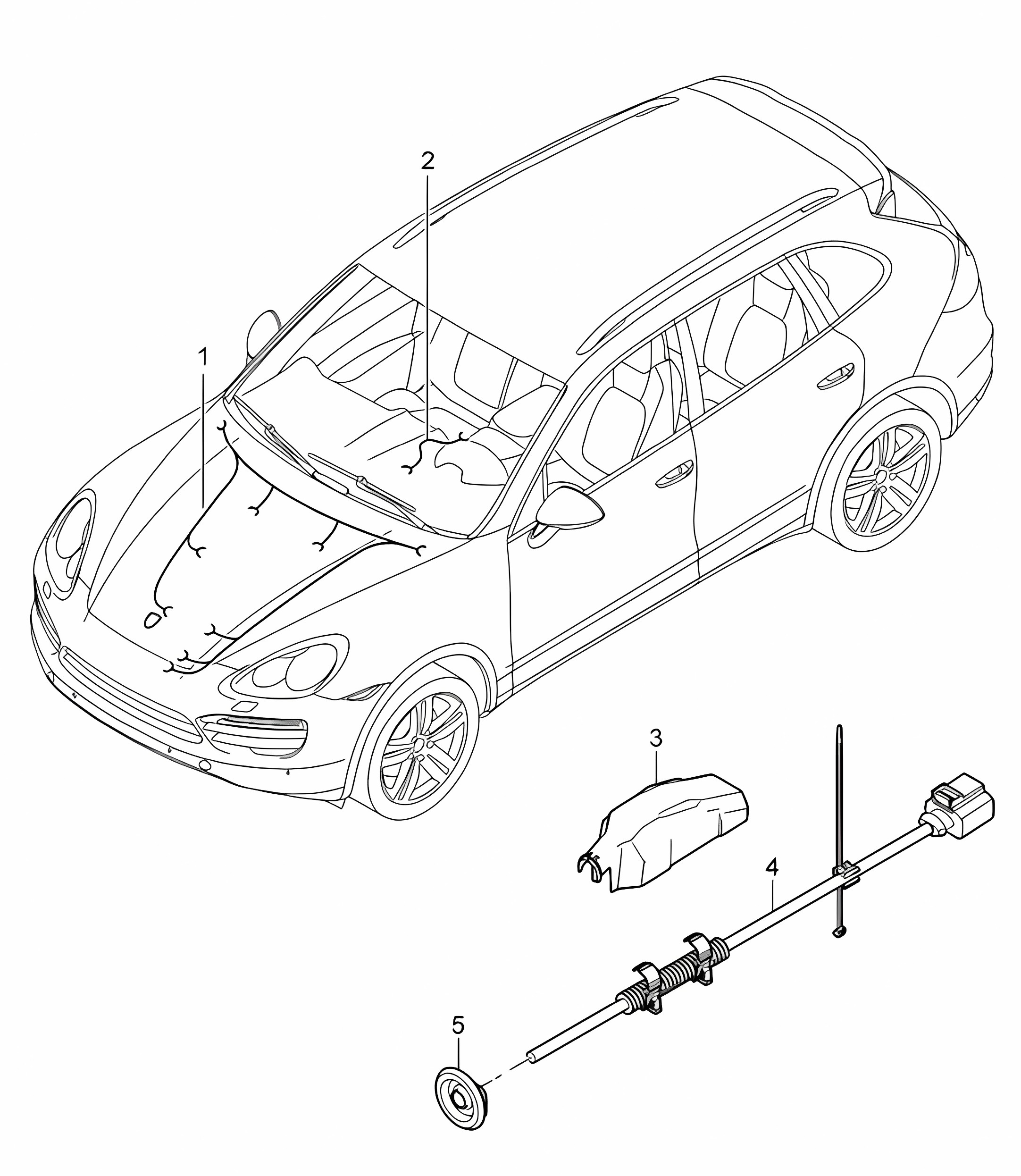 Wiring looms / Engine bay / Gearbox Cayenne 92A (958) >>2014