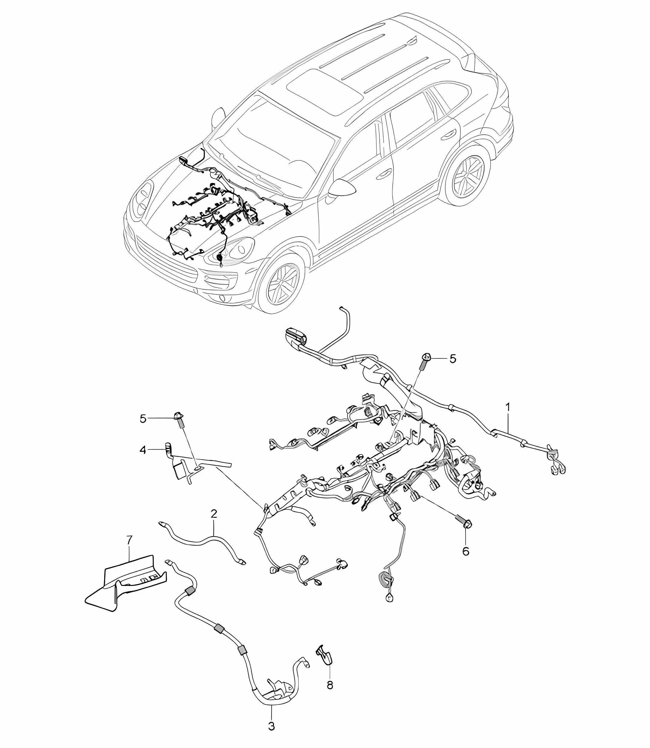 Wiring looms / Engine  Cayenne 92A (958) 2015>>