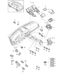 Switch / Control panel / Air conditioning   Cayenne 92A (958) >>2014