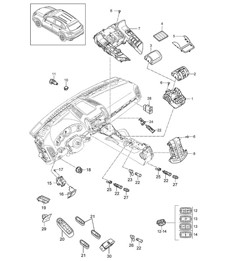 Switch / Control panel / Air conditioning Cayenne 92A (958)  2015>>