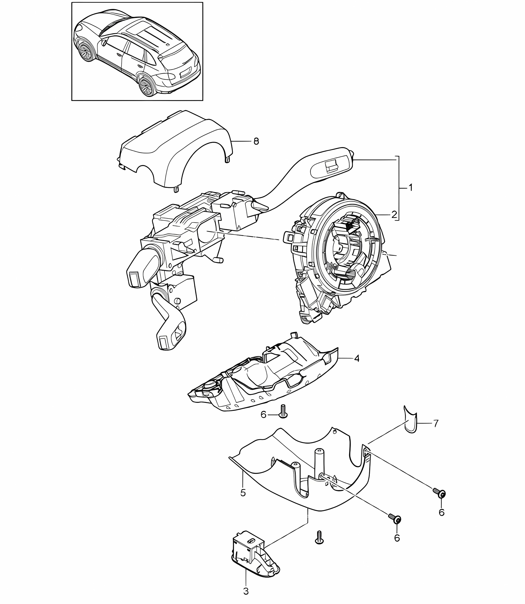 Steering column switch Cayenne 92A (958) >>2014