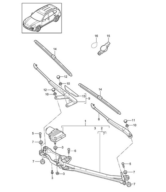 Diagram 904-000 Porsche Macan (95B) MK1 (2014-2018) Electrical equipment
