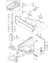 Windscreen washer system Cayenne 92A (958) 2011-18